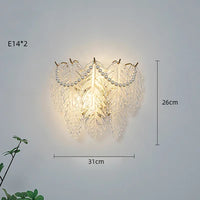 Applique Murale LED Design en Verre - Collection Perle Plume Feuille Coquille Soleil Fleur