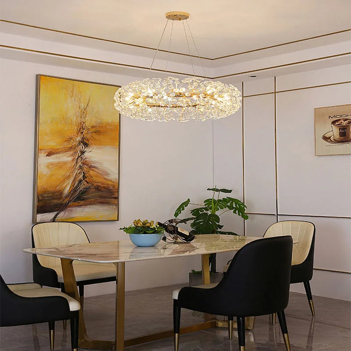 Lustre LED en cristal clair Pissenlit pour Hôtel de Luxe