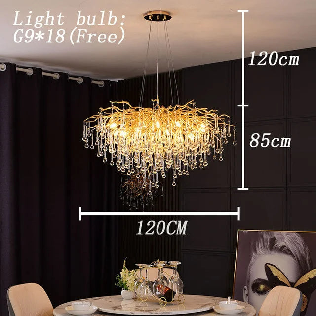 Lustre en Cristal LED de Luxe Moderne pour un Intérieur Élégant