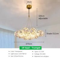 Suspension LED en verre design Nordique Moderne
