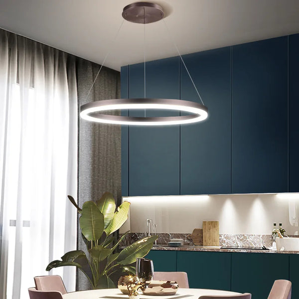 Lustre LED nordique minimaliste réglable avec lampe suspendue