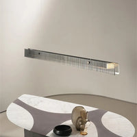 Lustre de luxe en acier inoxydable et cristal: Élégance Minimale