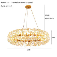 Lustre LED en cristal clair Pissenlit pour Hôtel de Luxe