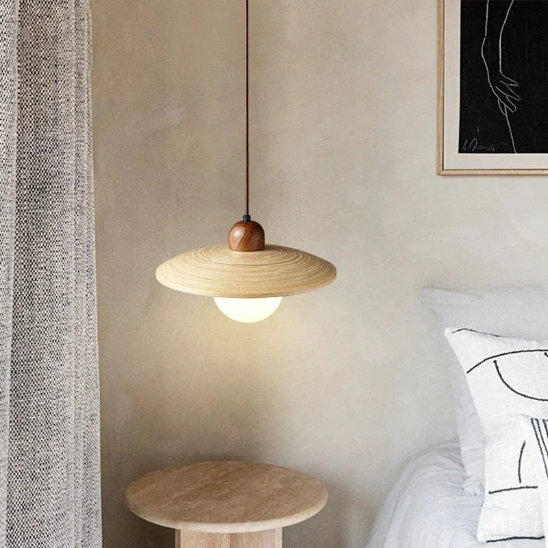 Suspension Lumineuse en Bois de Style Japonais Rétro
