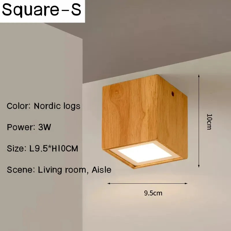 Plafonnier LED Carré en Bois Nordique Nordic Glow - Downlight