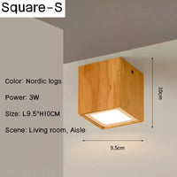 Plafonnier LED Carré en Bois Nordique Nordic Glow - Downlight