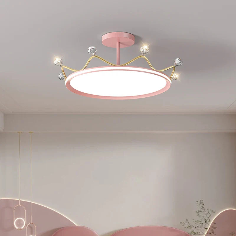 Plafonnier Couronne pour Chambre d'Enfant Princesse - Protection des Yeux