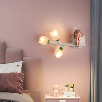 Applique murale LED G4 Lapin Fleur pour Enfants - Modèle Fille