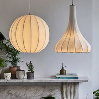 Suspension en soie nordique Wabi Sabi pour Bar Restaurant - Lampe LED élégante pour salle à manger, chambre ou appartement