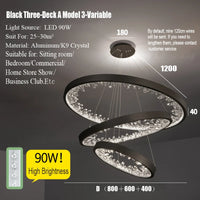 Lustre moderne en cristal avec éclairage LED pour villa de luxe