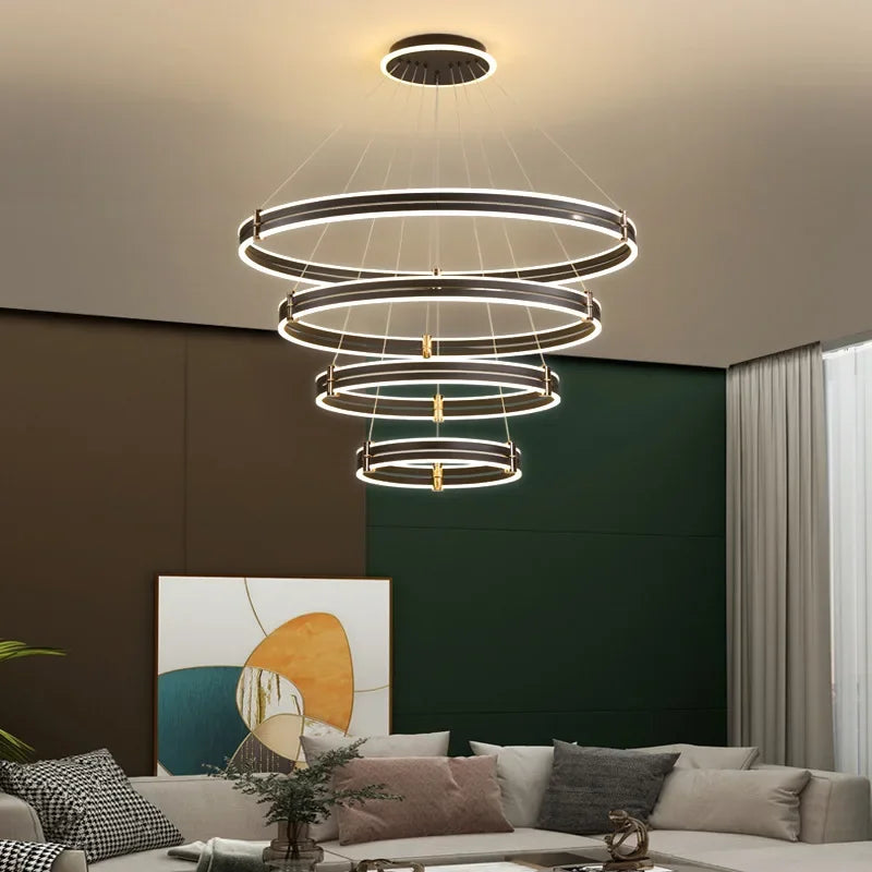 Lustre de luxe avec anneau de styliste