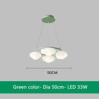 Lustre nuage vert télécommandé pour salle à manger