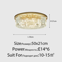 Lustre en Cristal LED Moderne Américain pour Salon Salle à Manger Villa