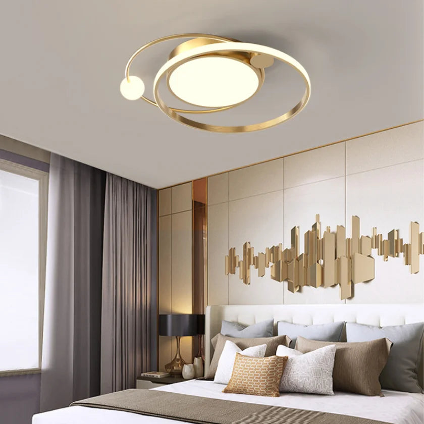 Moderne Led Lustres Nordique Intérieur Maison Or
