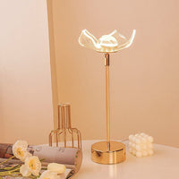 Lampe à poser vintage en métal doré Anila LED