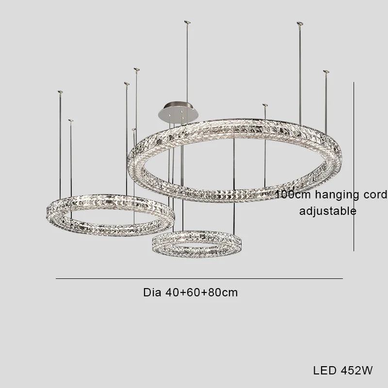 Lustre en cristal design de luxe - Collection Éclat Moderne