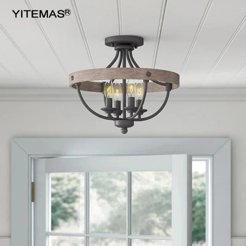 Lustre de plafond semi-encastré élégant