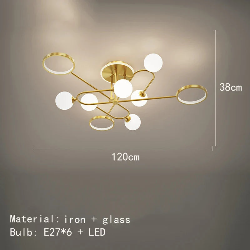 Lustre LED Moderne en Verre Suspendu - Livraison Directe