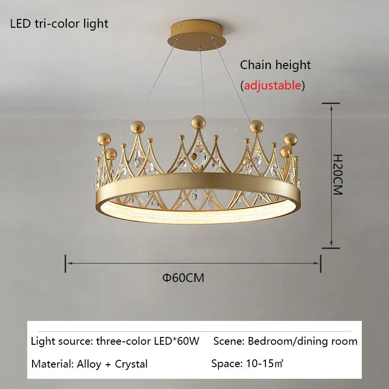 Lustre Moderne Couronne en Cristal pour Salle à Manger et Salon