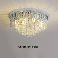 Plafonnier circulaire de luxe en cristal contemporain