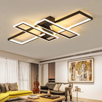 Plafonnier Led nordique moderne en aluminium blanc/noir avec télécommande.