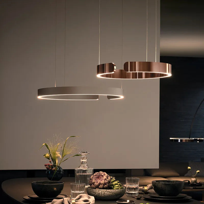 Lustre Anneau Nordique LED Réglable pour Salle à Manger - Collection Maison Luminaires