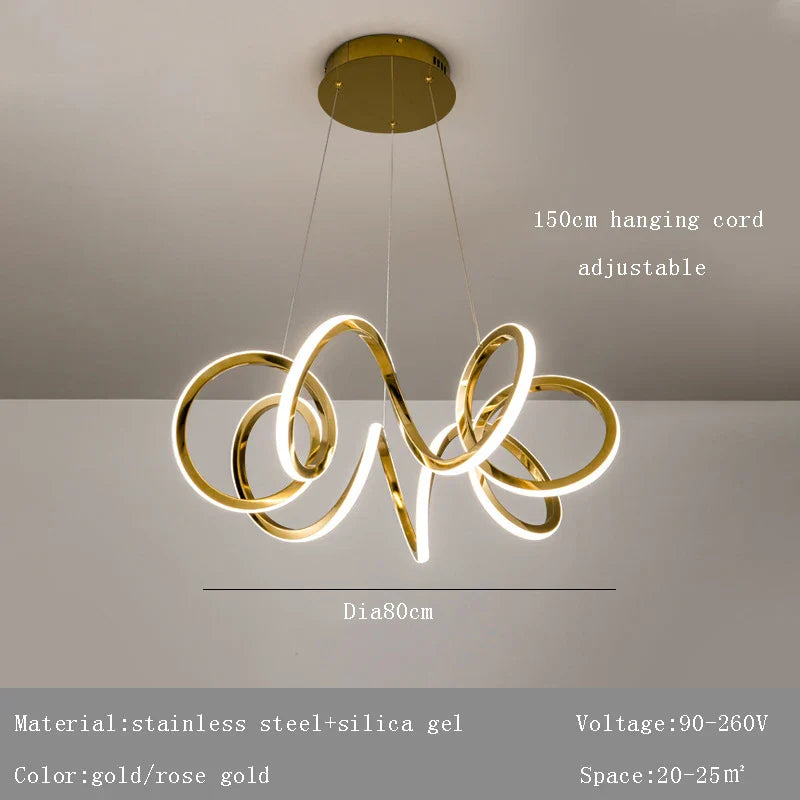 Lustre Moderne 2024 avec Lampes LED Suspendues en Silicone - Éclairage de Luxe