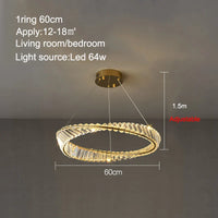 Lustre de plafond en cristal LED nordique de luxe pour salon et salle à manger