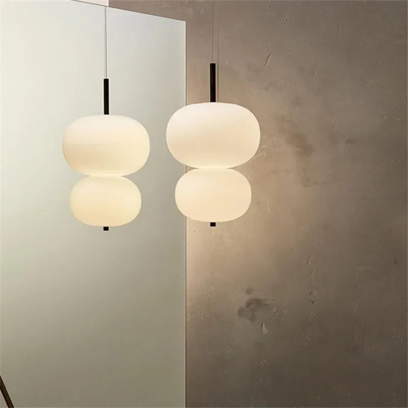 Lustre Nordique en Verre avec Suspension LED - Idéal pour une Décoration Tendance
