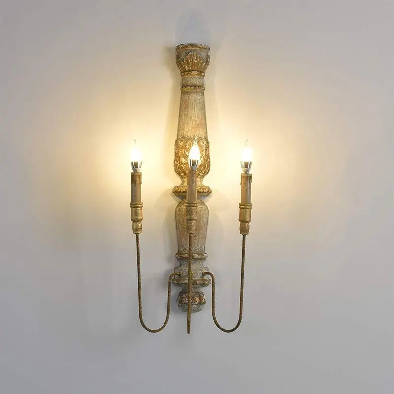 Applique Murale Rétro Américaine en Bois - Déco Murale Rustique Française