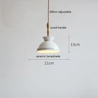 Suspension céramique fleur LED nordique moderne