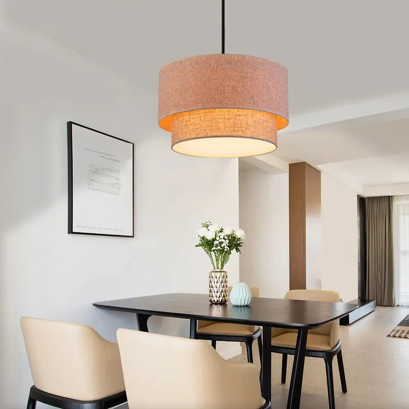 Suspension Abat-jour Style Lin Moderne