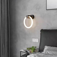Applique murale LED design en laiton avec anneau acrylique gradable