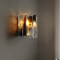 Applique murale Cuivre et Verre Tinté