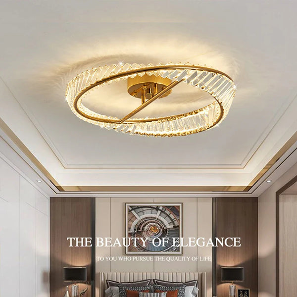 Lustre de plafond en cristal LED nordique de luxe pour salon et salle à manger