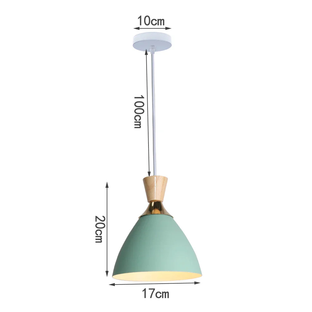 Suspension nordique en bois et métal - Vert éclatant