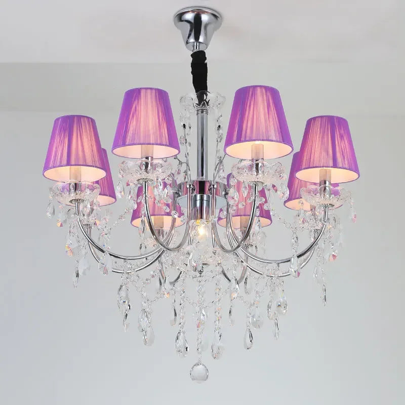 Lustre de Pays en Cristal et Fer Forgé