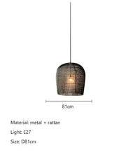 Suspension japonaise Wabi Sabi en rotin artisanal