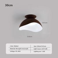 Lustre en fer grain bois nordique avec LED