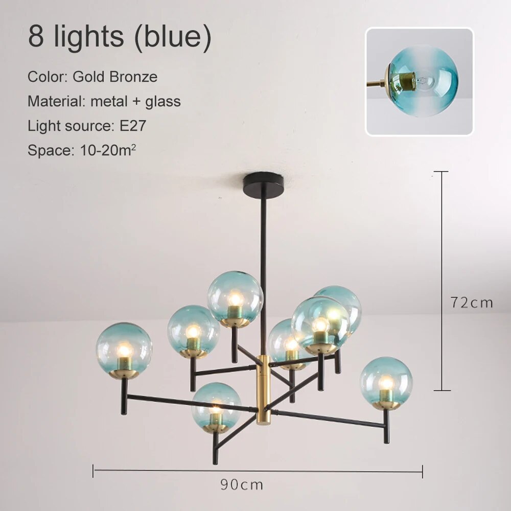 Lustre Noir Moderne avec Éclairage LED