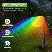 Projecteurs 2 en 1 - Lumière Solaire Extérieur Sans Fil - 20/18LEDs RVB - Changement de Couleur - Étanche - Lampe Murale Solaire pour le Patio et le Jardin