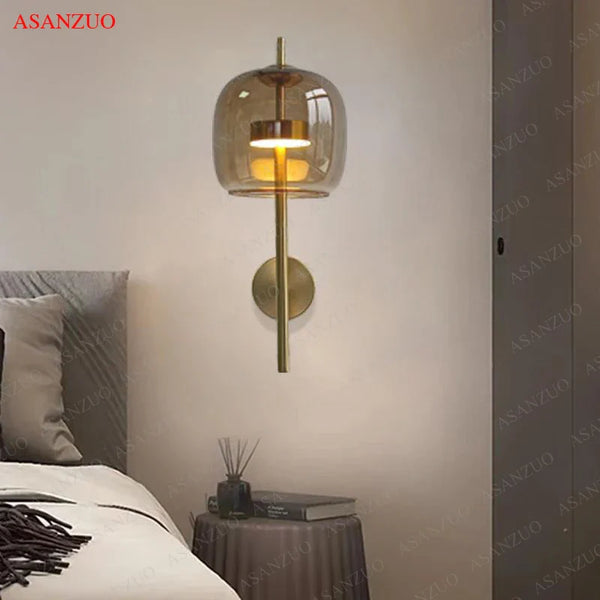 Applique murale LED design en verre avec éclairage chaleureux