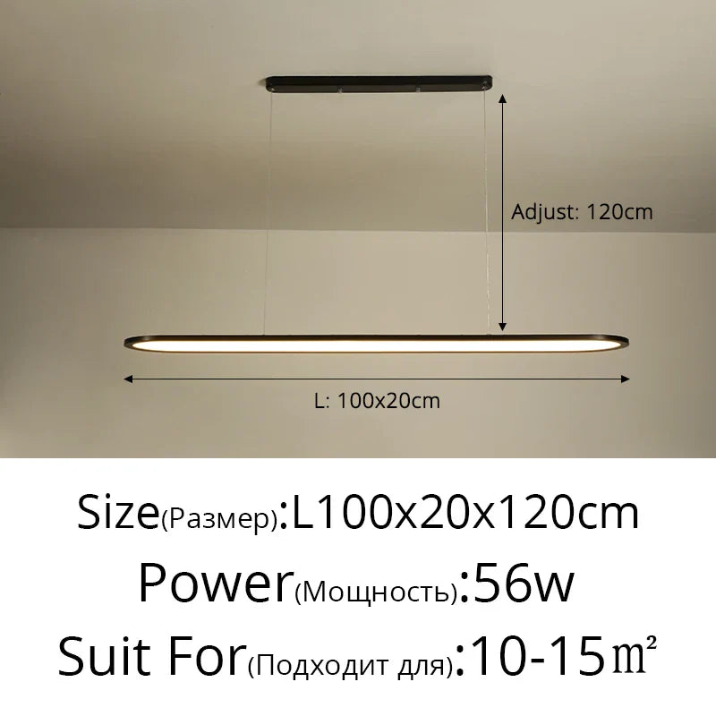 Lustre LED Moderne pour Restaurant Nordique Rectangulaire Créatif