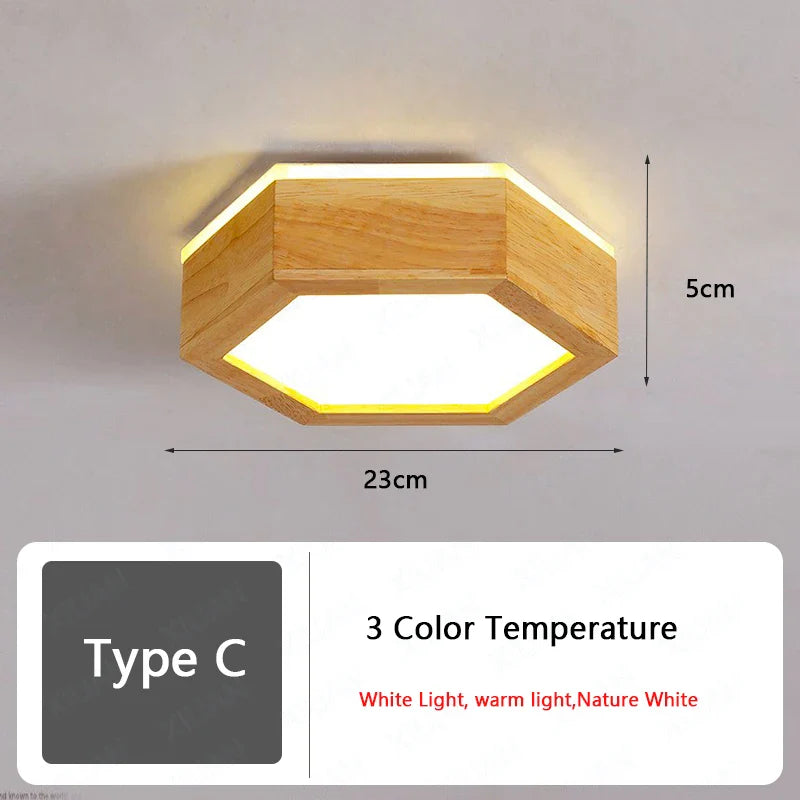 Plafonnier nordique en bois - Illuminaire LED
