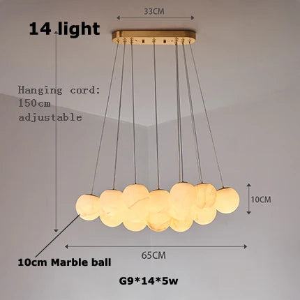 Pingpong World G9 LED Collection - Lustre en marbre suspendu
