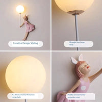 Applique murale LED rose pour une chambre de princesse