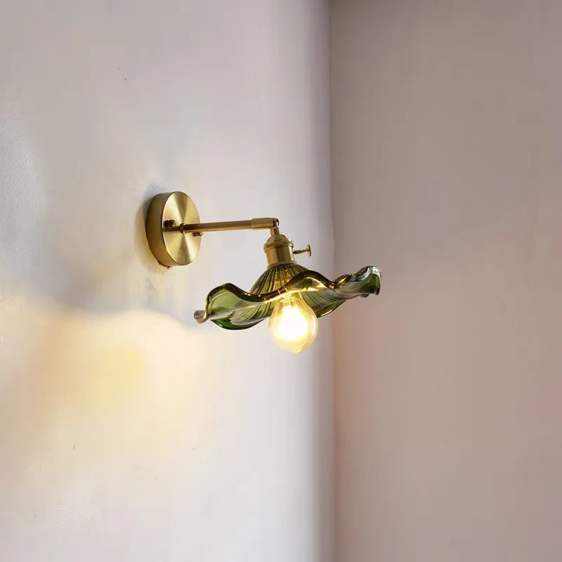 Applique murale LED rotative en verre et laiton pour miroir
