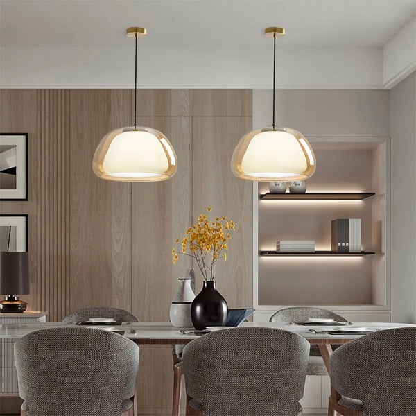 Nordique LED verre suspension minimaliste - Collection Crème Gelées - Lampes Design