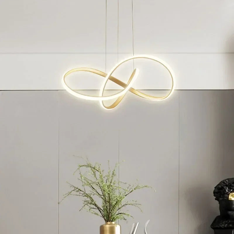 Lustre LED Design Moderne Doré - Luxe et Élégance