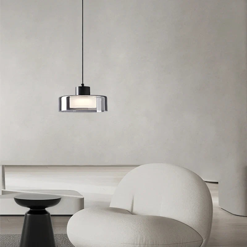 Suspension nordique design moderne en verre et cuivre